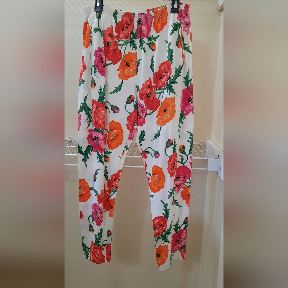 Christain Dior Colorful Flower Pull-on Pants